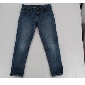 Gap Distressed Jeans Womens 4/27 Blue Denim Sexy Boyfriend Ankle Cuff